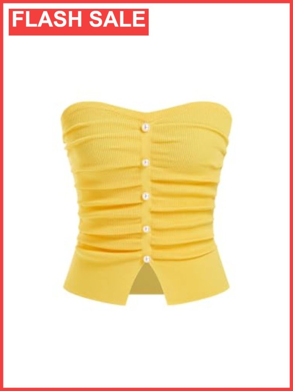 Faux Pearl Ruched Split Hem Knit Crop Tube Top Y2K Going Out Summer